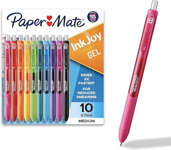 Paper Mate InkJoy Gel Pens Medium Point Assorted 10 Count-DeskLoop Office