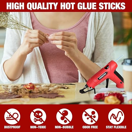 Arrow Mini Hot Glue Sticks, 200 Pack Clear Glue Gun Sticks, 4" and 5/16'' Diameter High Viscosity All-Purpose Gun Stick for DIY Art, Craft General Repairs, Festival Home Decoration-DeskLoop Office