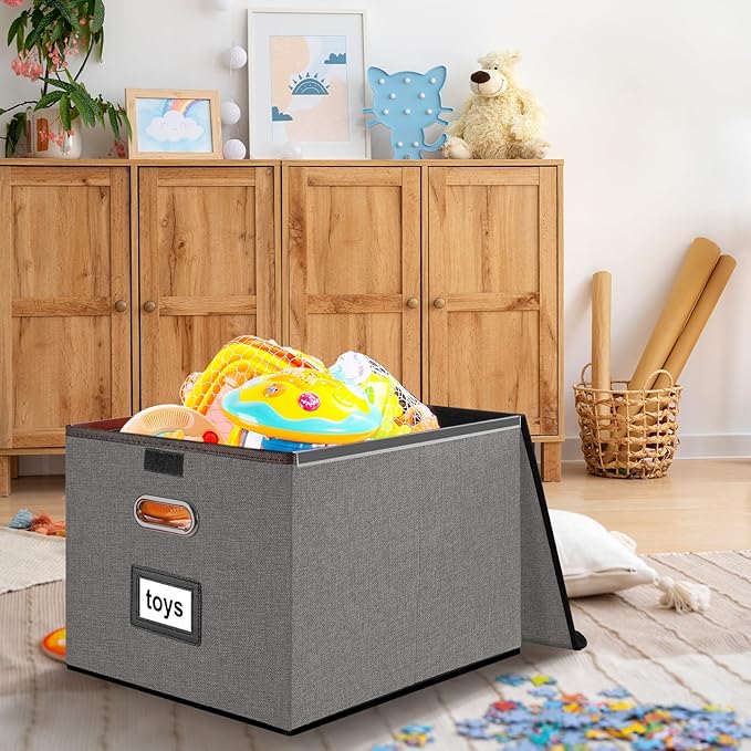 Huolewa Portable File Organizer Box with Lid, Stylish Filing Box Organizer Cabinet For Hanging File Folders, Universal Hanging Filing & Storage Boxes with Plastic Slides for Office/Decor/Home-DeskLoop Office