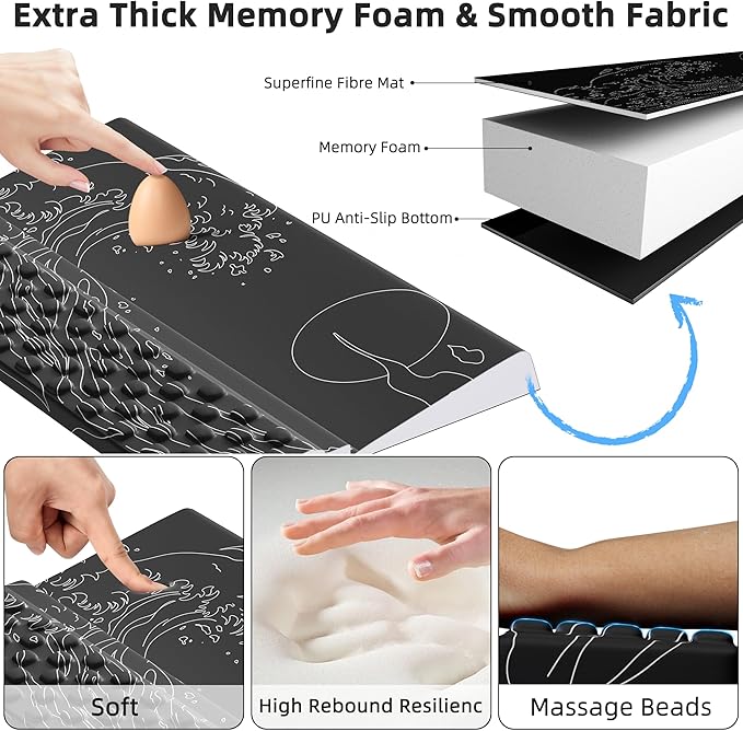 Ospelelf Wrist Support With Keyboard Stand, Comfy Ergonomic Riser Holder for Office Home-DeskLoop Office