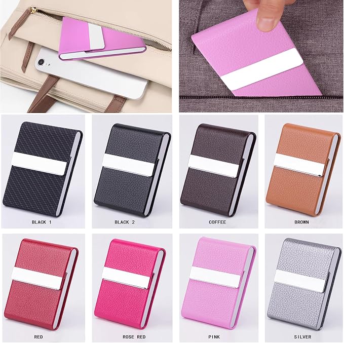 Business Card Holder with Ultra Slim Design, Business Card Case with Premium PU - Image 6