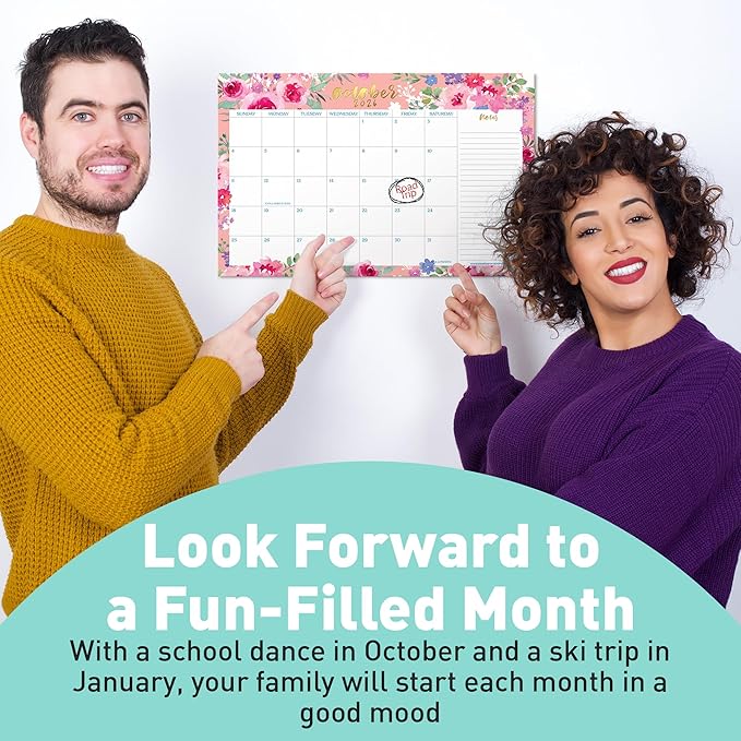 S&O Watercolor Floral Large Desk Calendar from July 2025 to Dec 2026 - Tear-Away Table Calendar 2025-2026 - Desktop Blotter - Academic Desk Planner - Desk Pad Large - 11x17in-DeskLoop Office