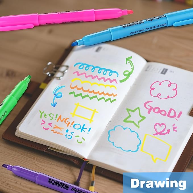 Highlighters Bulk 48 Pack – 6 Assorted Colors Chisel Tip High lighter Marker Set for School,Office,Bible Study, Journaling – Smear-Free,Quick Dry Ink Fluorescent Pens for Teachers & Students-DeskLoop Office