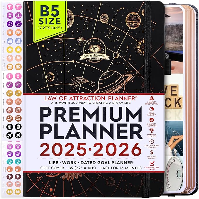 2025-2026 Planner Weekly and Monthly | 16-Month Life Planner to Increase Focus & Productivity | Reduce Overwhelm & Achieve Your Biggest Goals | Include Gift Box & Stickers | Sep 2025-Dec 2026-DeskLoop Office