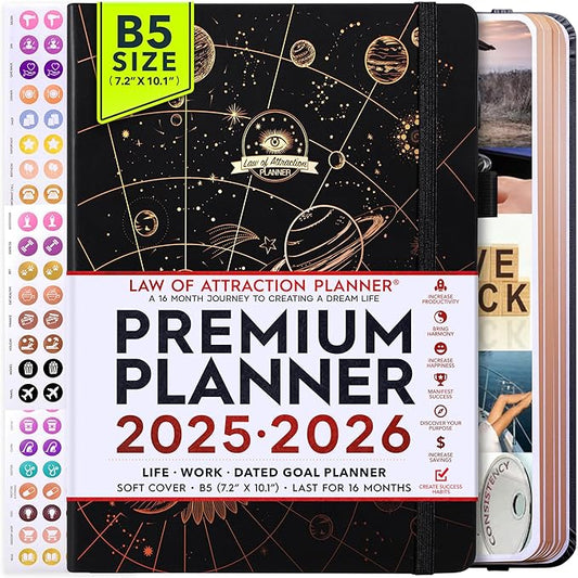 2025-2026 Planner Weekly and Monthly | 16-Month Life Planner to Increase Focus & Productivity | Reduce Overwhelm & Achieve Your Biggest Goals | Include Gift Box & Stickers | Sep 2025-Dec 2026-DeskLoop Office