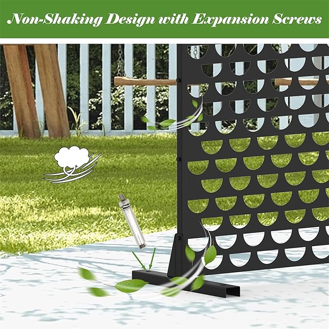 NicBex Room Divider 1 Panel Room Dividers with Semicircle Pattern Design Partition Room Dividers and Metal Privacy Screens Wall Divider for Outdoor, Room Separation,48.31"W x 15.75"D x 70.75"H, Black-DeskLoop Office