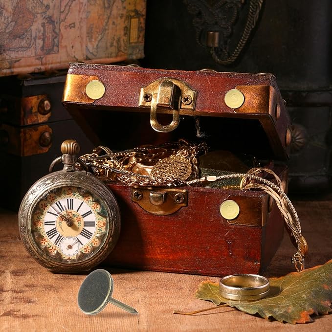 uxcell 100Pcs Upholstery Tacks, 11mmx15mm Flat Head Thumb Tack Decorative Furniture Nails Push Pins for Furniture Sofa Headboards, Bronze-DeskLoop Office