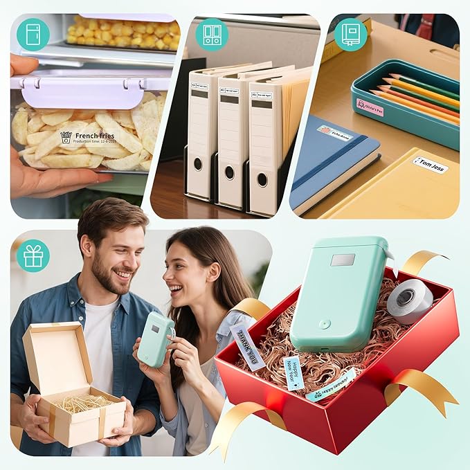 Label Maker, Bluetooth Label Makers Compatible with Phone, Label Maker Machine with Tape, Mini Label Maker for Family School, Label Machine with Lots of Style Templates Easy to Use-DeskLoop Office