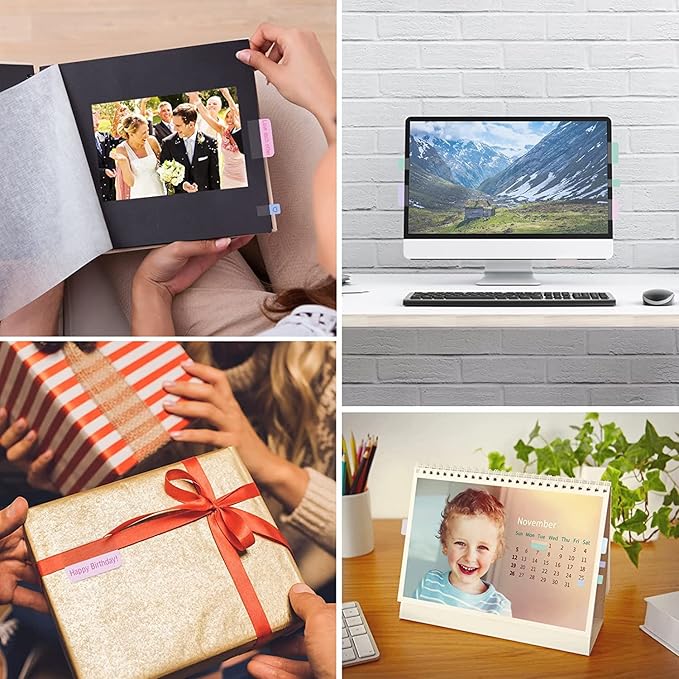 420 pcs Index Tabs, 3 Sizes Colored Page Markers, Writable and Repositionable Book Tabs, Page Tabs for Reading Notes, Books and Classify Files(Light Color)-DeskLoop Office