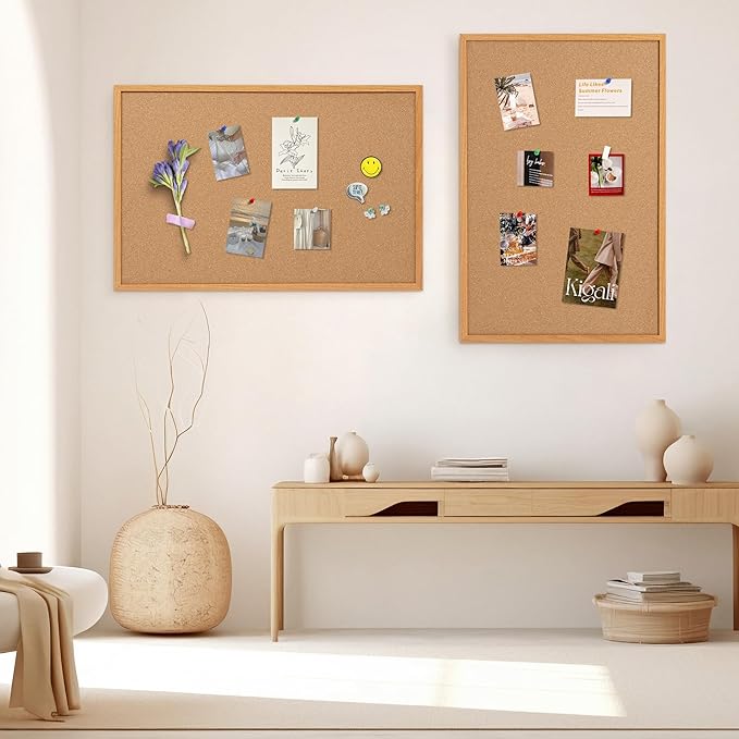 2 Pack Cork Board Bulletin Board 24 x 36, Wood Framed Corkboards - Image 8