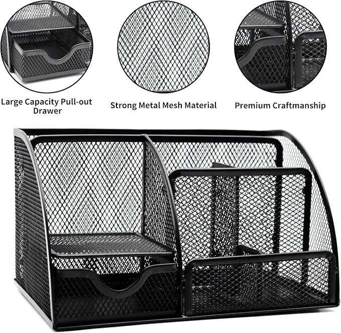 Black Desk Organizers and Accessories, Tape Holder, Staple Remover - Image 6