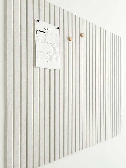 Large Cork Boards for Walls Black Felt Board Alternative - Slat Wall Paneling, Felt Bulletin Board Tiles for Office Decor, Push pin Board Office Wall Organizer -12-Pack (Ivory Tan)-DeskLoop Office