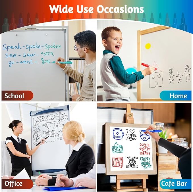 SUQJOY Dry Erase Markers, Bullet Tip Whiteboard Markers, Low Odor Thick Dry - Image 5