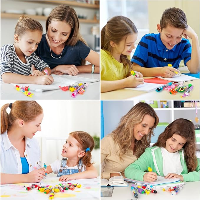 Multicolor Pen in One - Cute Pens for Kids - 60-Pack Multicolor Pens, Perfect for Birthdays and Children's Parties - Delightful Multi Color Pen Gifts-DeskLoop Office