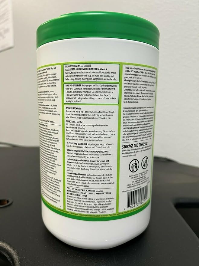 Steridol Wipes Canister, Hard Surface Wipes Multipurpose Cleaning 160 Count Fresh Lemon Scent Industrial Grade For Business Use-DeskLoop Office