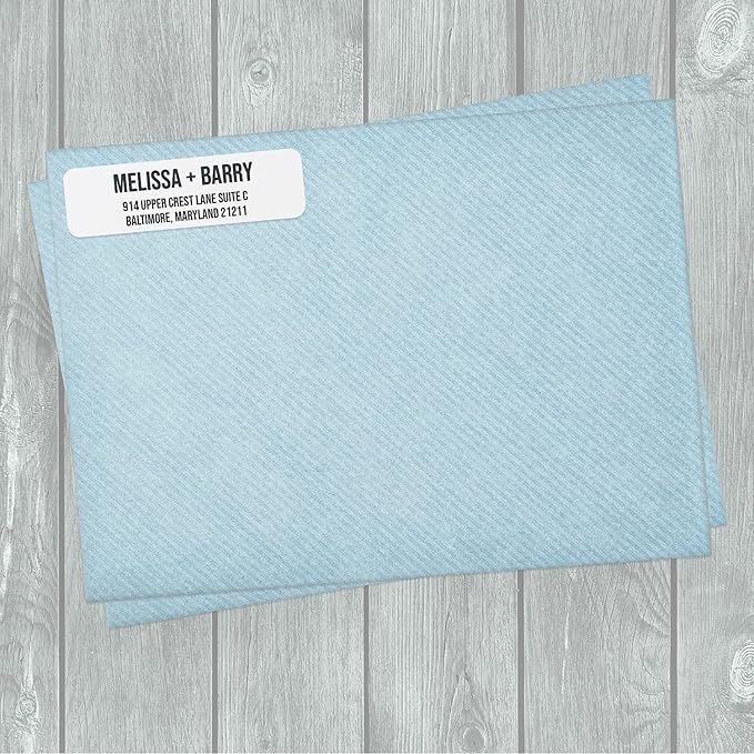 White Bold Rolled Address Labels/Roll of 500 Personalized Address Labels/Designer Return Address Stickers in Elegant Plastic Dispenser-DeskLoop Office