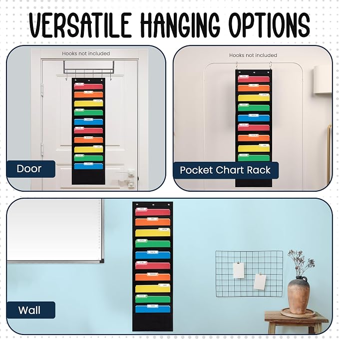Essex Wares - 10 Pocket File Pocket Chart, and More - Wall Folder Organizer - - Image 6