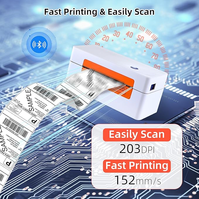 vretti Bluetooth Shipping Label Printer - 4x6 Thermal Label Printer for Shipping Packages Small Business Office or Home,Widely Used for Amazon, Ebay, Shopify, Etsy, USPS-DeskLoop Office