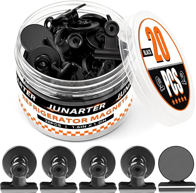 20 Pack Fridge Magnets Clips Heavy Duty, Strong Magnetic Clips, Cute Refrigerator Magntes Clip Whiteboard Magnets ClipsBest for Photo Display,Whiteboard,Refrigerator,Locker-DeskLoop Office