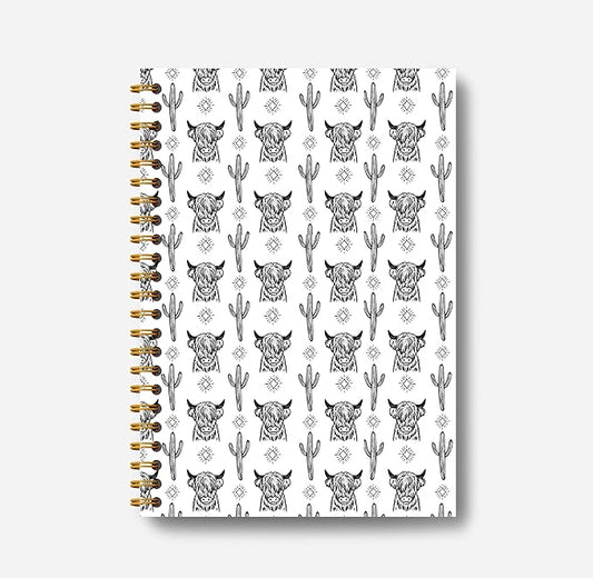 Western Cow Journal Notebook Spiral - Cow Spiral Journal Notebook, Western School Office Supplies, Cow Office Supplies with 164 Pages, Funny Office Gifts, 5.5×8.3-DeskLoop Office