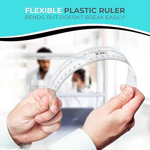 NOKKO Rulers Bulk for Classroom - Pack of 50 - Clear Plastic Ruler 12 Inch / 30 cm - Transparent School Ruler with Inches and Centimeters - Back to School Supplies for Kids, Students and Teachers-DeskLoop Office