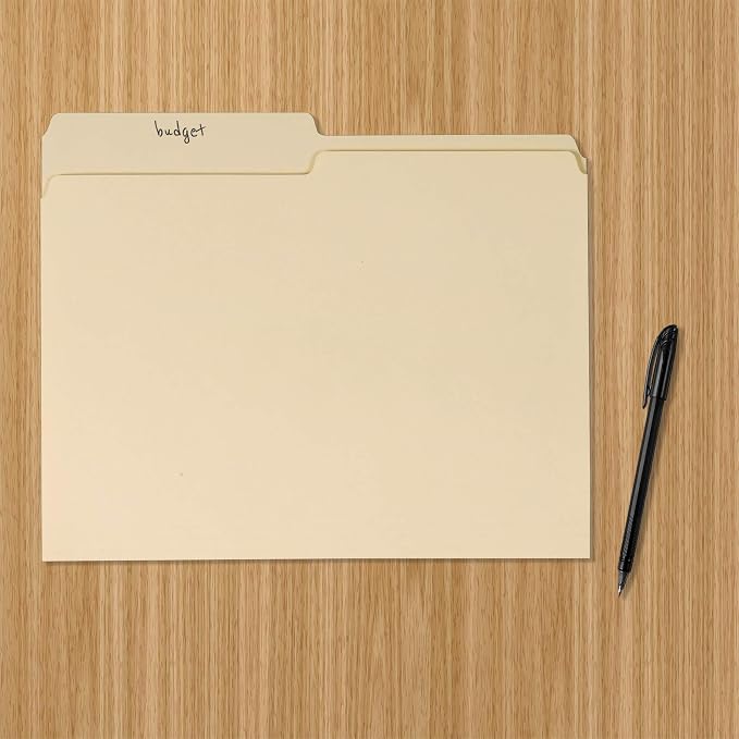 Amazon Basics Manila File Folders, Letter Size, 1/2 Tab in Left and Right - Image 5