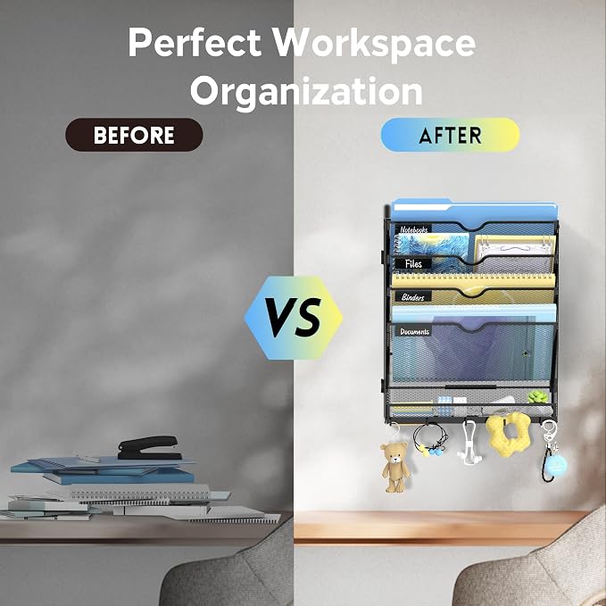 SUPEASY 5 Tier Wall File Organizer - Image 8