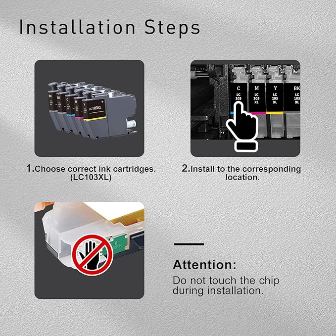 LC103 Ink Cartridges for Brother Printer Compatible for Brother Ink CartridgesLC103 Work with MFC-J870DW MFC-J6920DW MFC-J6520DW MFC-J450DWMFC-J470DW (Black,Cyan,Magenta,Yellow)-DeskLoop Office