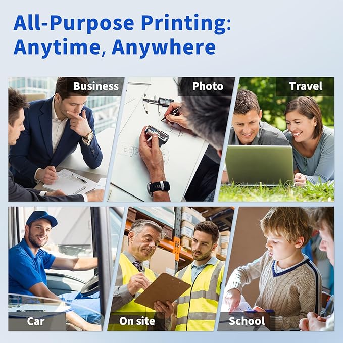 JADENS Bluetooth Thermal Printer, Support 8.5" X 11" US Letter, Portable Printers Wireless for Travel, Inkless Printer Compatible with iOS, Android, Mobile Printer for Home, Office, School-DeskLoop Office