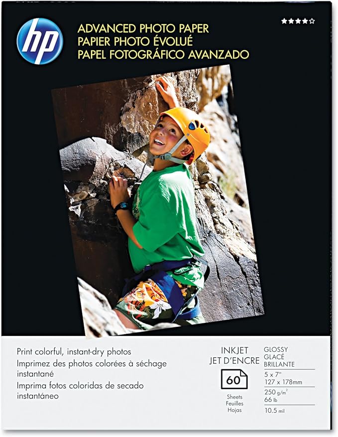 HP Advanced Photo Paper, Glossy, 5x7 in, 60 sheets (Q8690A)-DeskLoop Office