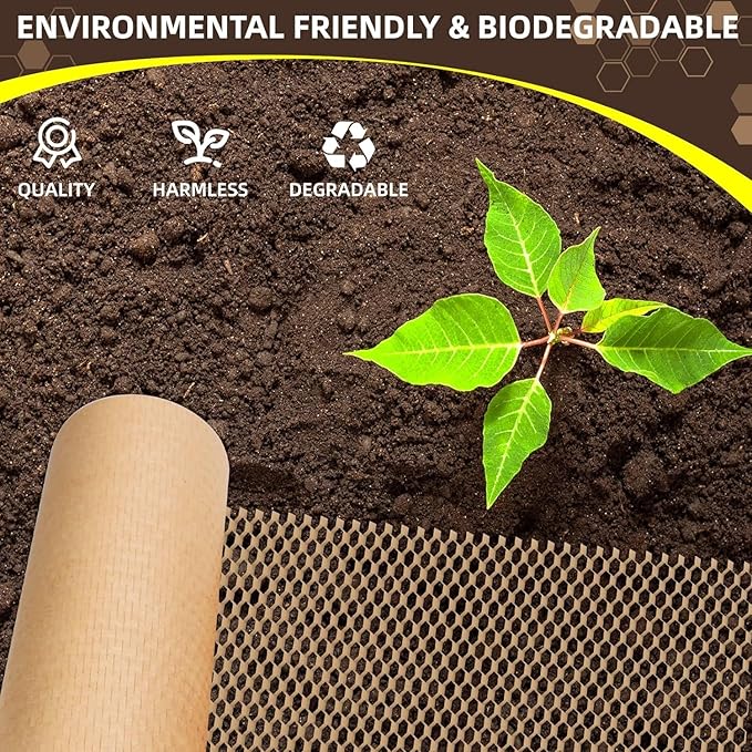 Honeycomb Packing Paper Wrap 12"x200' Sustainable Alternative to Bubble Wrap for Moving Shipping/Gift, Biodegradable & Fully Recyclable Bubble Paper Wrapping with 20 Fragile Sticker…-DeskLoop Office