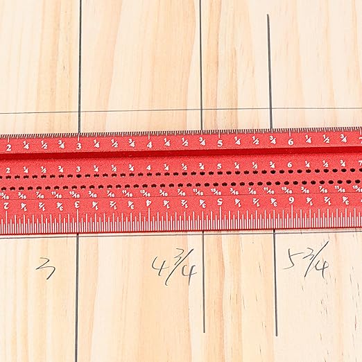 Woodworking Scriber T-Square Ruler 12in with Thoughtful Support Lips, Architect Ruler for Carpenter Work, Layout and Measuring Tools…