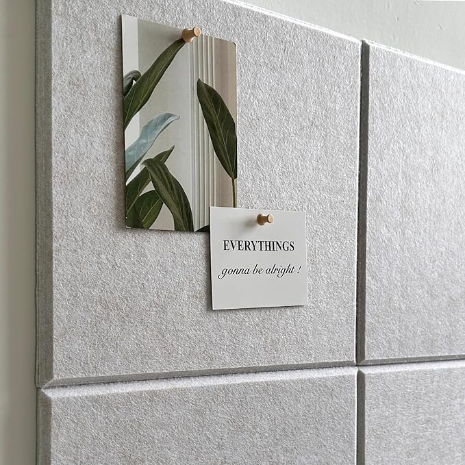 Large Cork Board for Office Wall Decor,36"x24"-6 Pack Felt Wall Tiles with Safe Removable Adhesive Tabs, 1/2" Thick, Felt Bulletin Board Pin Board Cork Boards for Walls - Oatmeal-DeskLoop Office