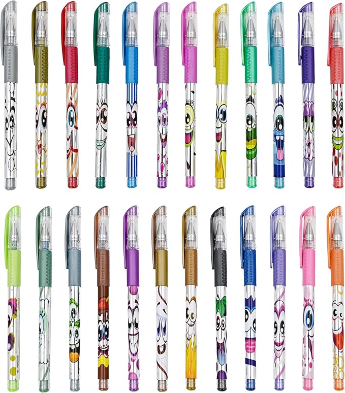 Scentos 24-Pack Scented Metallic Gel Pens for Kids – Non-Toxic Gel Ink for Drawing, Coloring & Journaling – Sweet Scents – Safe Art Supplies for Ages 3+-DeskLoop Office