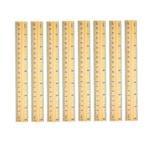 72 Pack Wooden Ruler 8 Inch Rulers Bulk Wood Measuring Ruler Office Ruler 2 Scale-DeskLoop Office