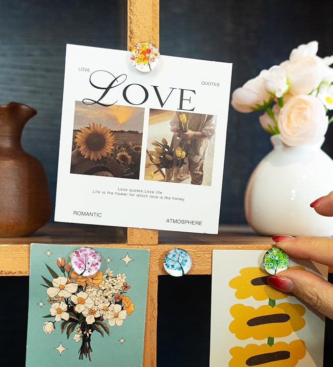 24Pcs Plants Push Pins Decorative Thumb Tacks Cute Office Decor for Cork Board Bulletin Board, Desk Accessories Aesthetic,Classroom,Home Decor(Tree)-DeskLoop Office