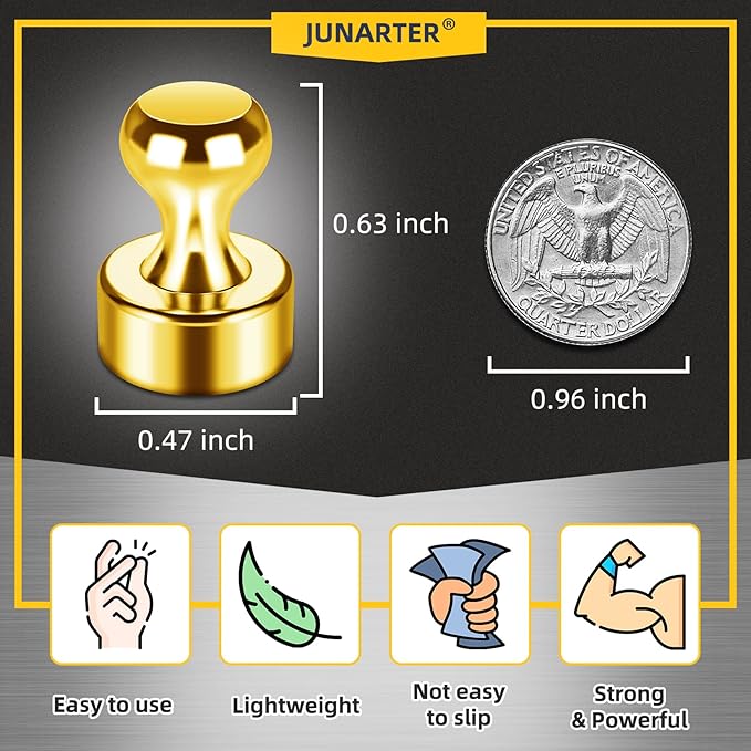 20 Pack Refrigerator Magnets - Magnetic Push Pins, Perfect for Whiteboard, Map, Office, Fridge & Kitchen Use-DeskLoop Office