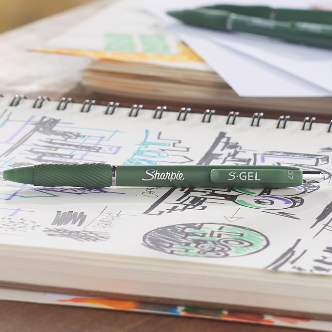 Sharpie S-Gel, Gel Pens, Medium Point, Forest Green Barrel - Image 5