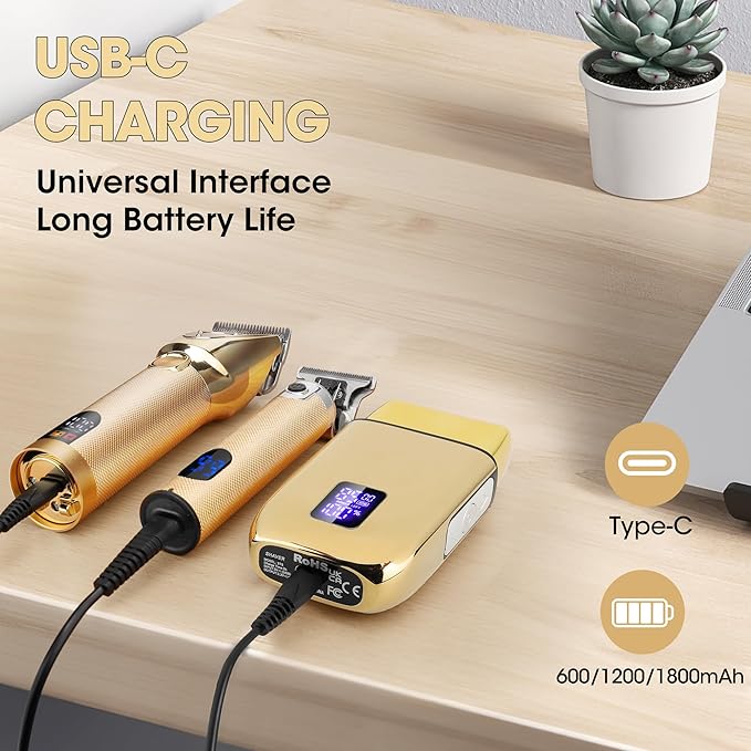 Lanumi Professional Hair Clippers Trimmer for Men Electric Razor Shavers/Beard Trimmer/Rechargeable Clippers and Trimmers Beard Trimmer Barber Kit with Travel Case Clippers for Hair Cutting Gifts-DeskLoop Office