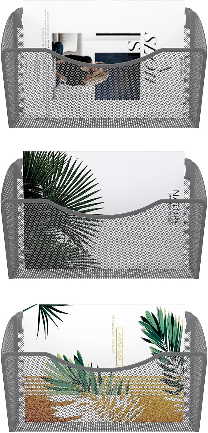 EasyPAG 3 Single Pocket Wall File Organizer, Mesh Hanging File Folder Organizer - Image 8