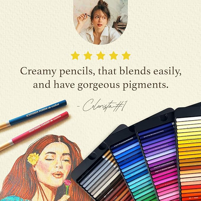 SCHPIRERR FARBEN - Premium Colored Pencils, Oil-Based Coloring Pencils, Soft-Core Color Pencil Set for Adults & Children, Non-Toxic Colored Pencil for Coloring, Sketching, & Doodling, 96 Colors-DeskLoop Office