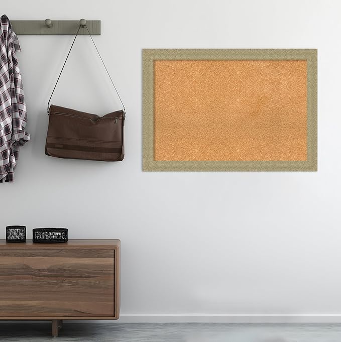 Amanti Art Natural Cork Board for Wall, 28x40 Vision Board with Gold Frame, Large Corkboard Office Decor for Home Organization, Casual Corkboard Pinboard to display items for home organization-DeskLoop Office