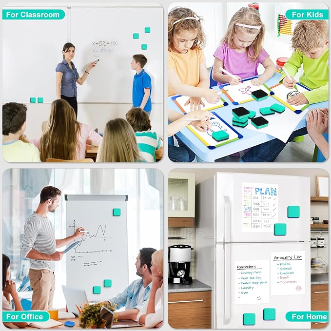 96 Pack Cube Dry Erase Erasers, Mini Magnetic Whiteboard Dry Erasers Chalkboard - Image 7