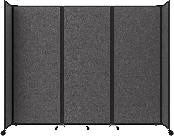 Versare Room Divider 360 Portable Wall Partition | Folding Panels | Large Freestanding Divider | Locking Wheels | Temporary Room Separator