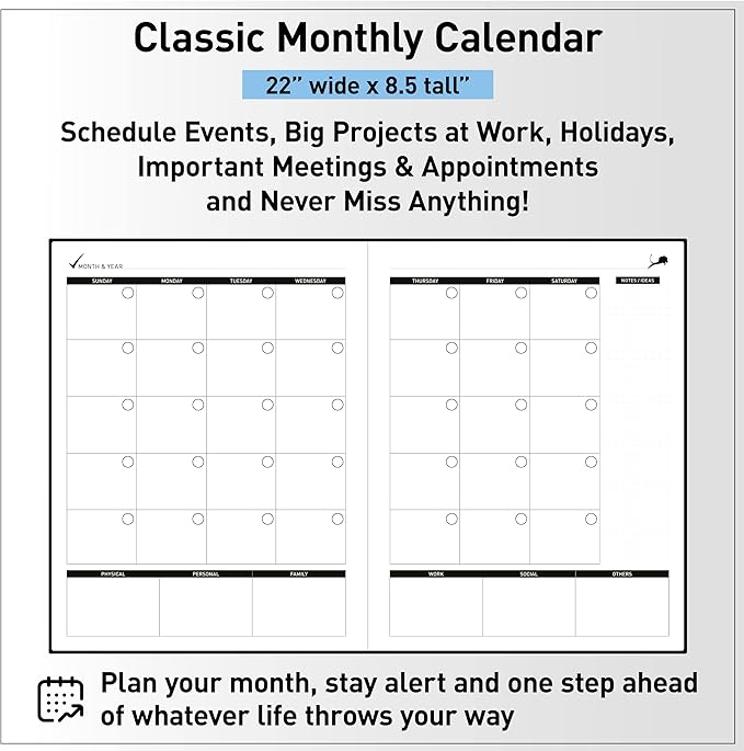 Daily Planner - Professional Life Planner, Calendar & Gratitude Journal to Increase Productivity, Time Management & Happiness - Vegan Leather Softcover, 6 Months, Undated 24 Hour Business Planner-DeskLoop Office