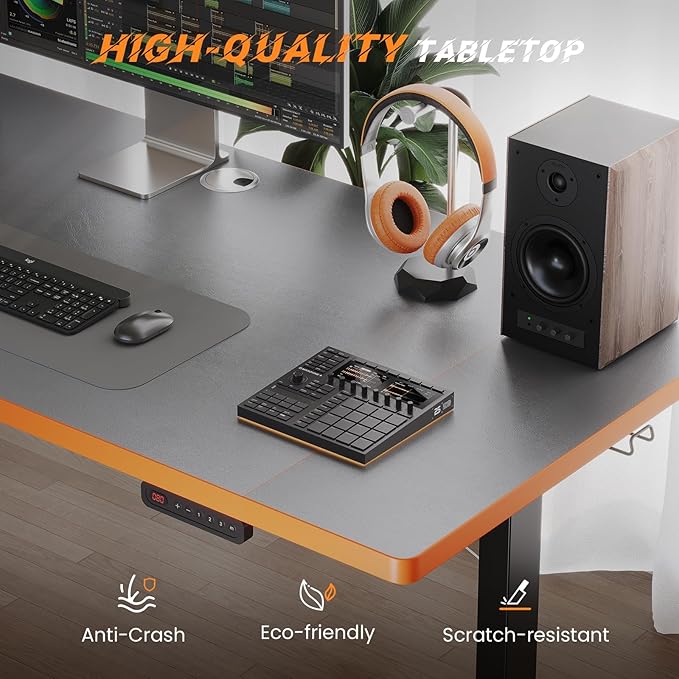 SIAGO Electric Standing Desk Adjustable - 48 x 24 Inch Sit Stand up Desk with Cable Management - 3 Memory Preset Adjustable Height Table-DeskLoop Office