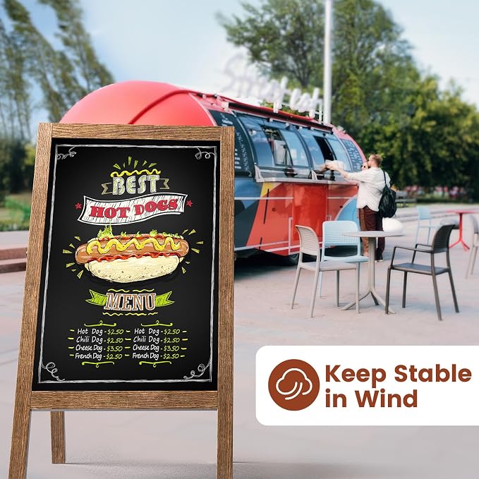 Chezerra A Frame Chalkboard Sign, Wooden Standing ChalkBoards Set - Image 8