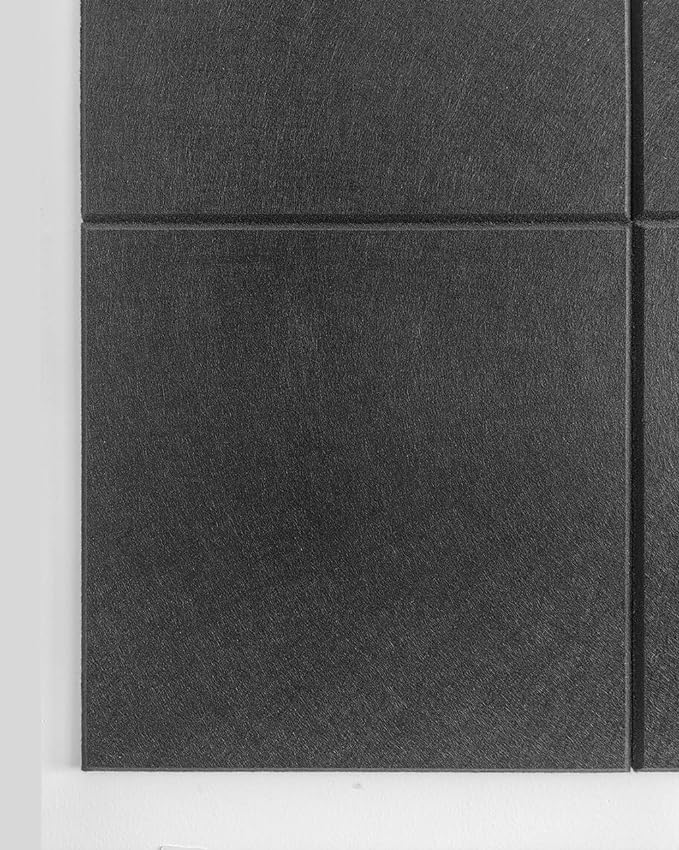 Large Cork Board Alternative - 12-Pack Felt Wall Tiles with Safe Removable Adhesive Tabs, Cork Wall Tiles Bulletin Board Home Office Essentials - Black-DeskLoop Office