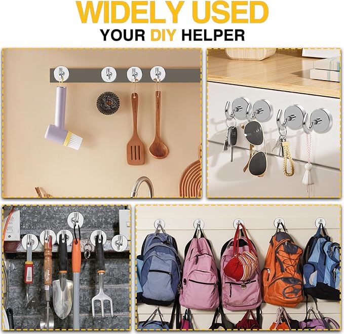 DIYMAG Magnetic Hooks, 170 LB Heavy Duty Strong Magnet - Image 6