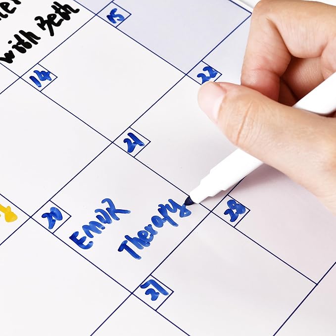 Large Dry Erase Calendar ā Yearly Wall Calendar Dry Erase, 57.9" x 37", 12-Month Undated Calendar, Reusable Laminated with 15 Stickers - Purple